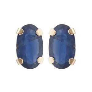 10K Gold Stud Earring with Genuine Sapphire